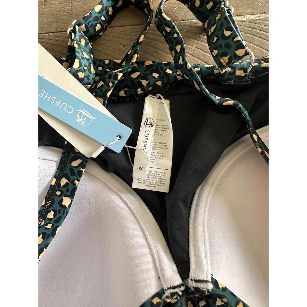NWT CUPSHE Leopard O-Ring Underwire One Piece Swimsuit Women’s Plus size 0X (14) - Picture 5 of 14